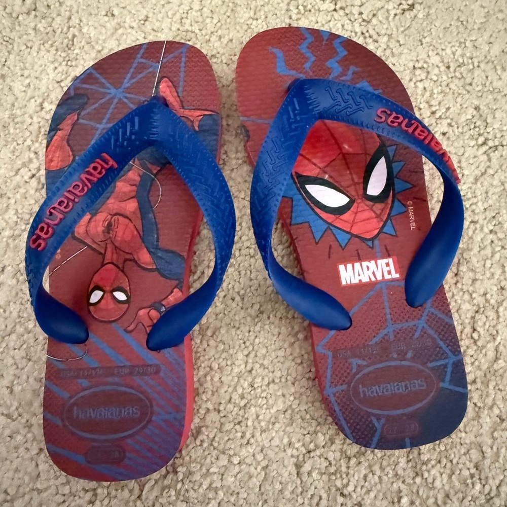 Havaianas Kids Spider-Man Red and Blue Flip Flops